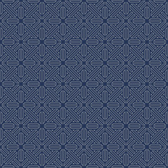 Seamless vintage geometry line vintage blue background pattern.

