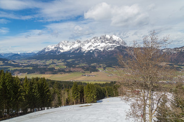 Austrian Alps near Kitzbuehel in winter