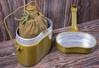 Soldier's flask and pot