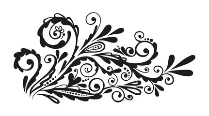 Vector calligraphy page decoration, calligraphic swirl element for design