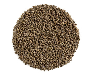 Black tea background in round shape