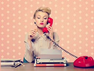 Old fashioned secretary.