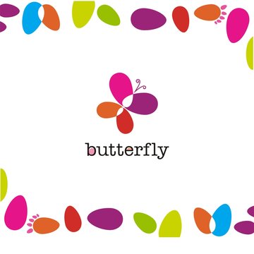 Flat babochka.Vektor. Logo. Color. Fly. Symbol.

