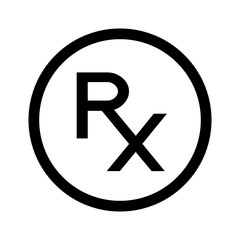 Simple Rx icon, symbol of prescription