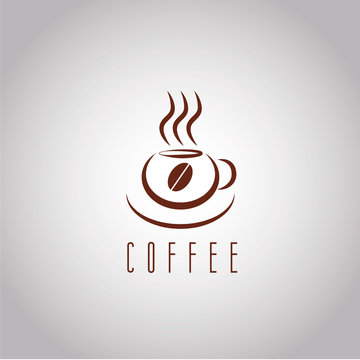 coffee vector logo template with stylized cup