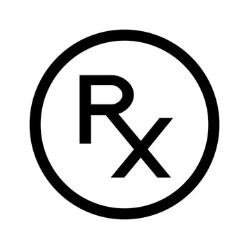 Simple Rx icon, symbol of prescription