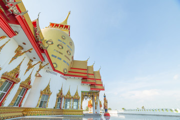 Golden chapel of Thai temple "Wat Prong arkat" located in East of Thailand.