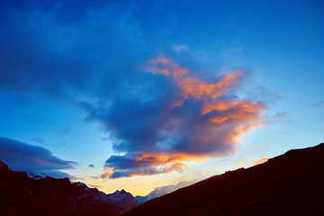 sunrise in the mountains