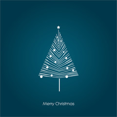 Christmas tree icon. Abstract xmas symbol with decoration.