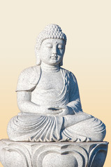 Stone statue of Buddha isolated