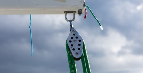 Close up of yacht equipment