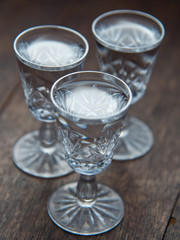 vodka on a wooden counter