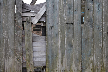 Fototapeta na wymiar Old vintage wooden fence.