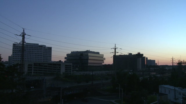 Stamford skyline night to dawn Time Lapse