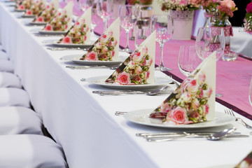 wedding tables set