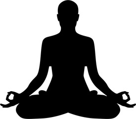 Meditation relaxation silhouette - 92395283