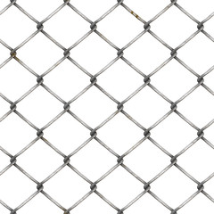 Naklejka premium wire mesh fence at white background