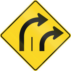 Two Lanes Turn Right in Canada