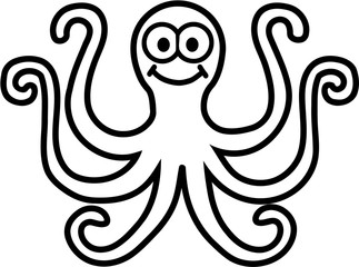 Octopus cartoon contour