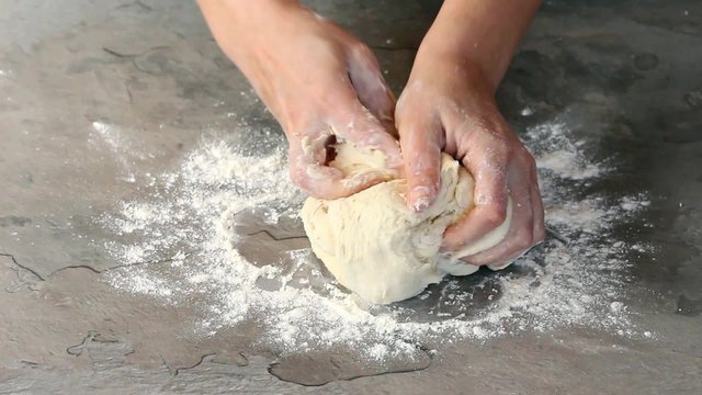 Making dough for pizza