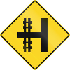 Railroad Crossing On The Left In Canada