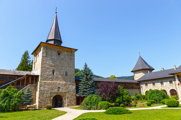 Fototapeta na wymiar The Sucevita Monastery is a Romanian Orthodox monastery situated in the commune of Sucevitai, Suceava County, Moldavia, Romania