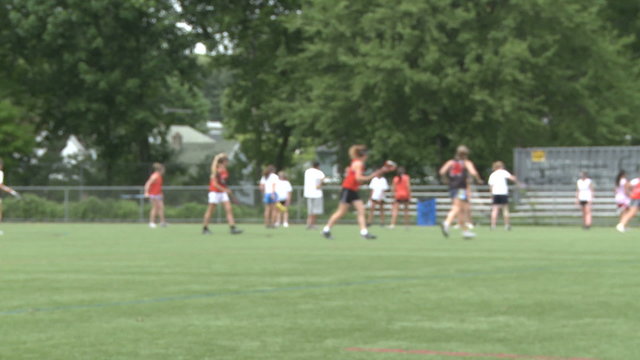 Girls Lacrosse team practicing