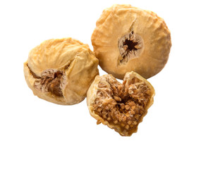 Dried fig over white background