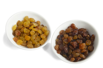 Raisins isolated on white.
