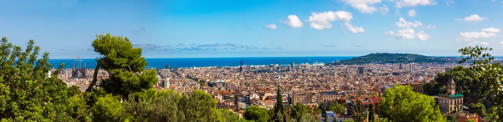 Foto op Plexiglas Panoramisch uitzicht over Barcelona © Sergii Figurnyi