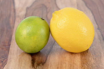 a lime and a lemon