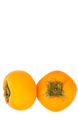 Persimmon fruit over white background