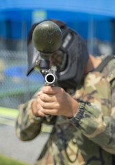Fototapeta premium Paintball player