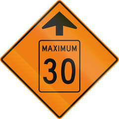 Temporary Maximum Speed 30 Kmh Ahead in Canada
