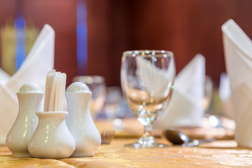 table set up for dinning room