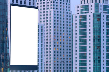 Obraz premium blank billboard on the building at night time