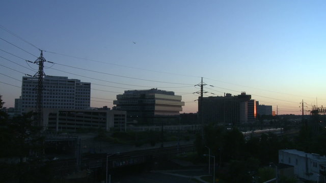 Stamford skyline night to dawn Time Lapse