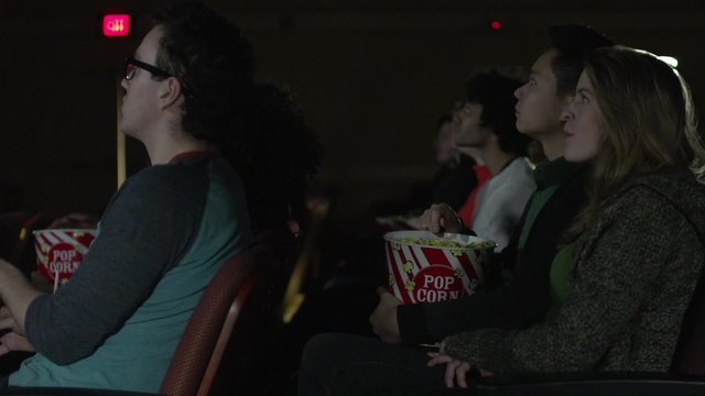Staring at the movie screen