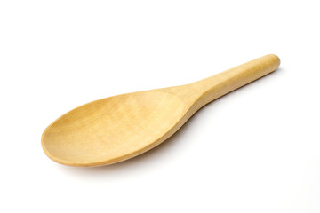Wooden ladle isolated on white background