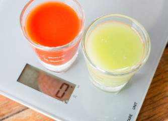 Freshly squeezed juices for diet