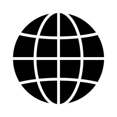 International globe flat icon for apps and websites