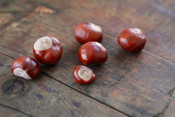 Chestnuts On Wood