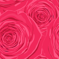Beautiful seamless background with pink roses.