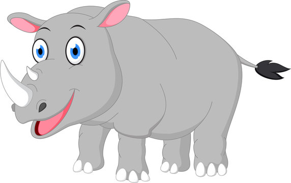 Happy rhino cartoon