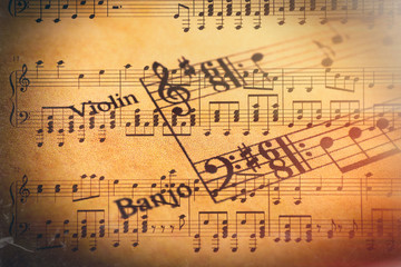 Fototapeta premium Music notes background