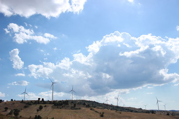 windmill and clouds