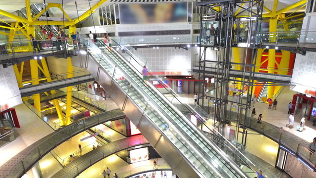 Interior of a shopping mall in Barcelona