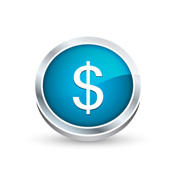 Dollar currency symbol vector icon, button