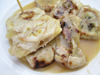 close up grilled Bananas of thai dessert
