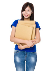 Woman hold with file board
